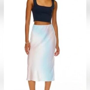 Aritzia Blue and White Midi Skirt